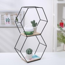 2-tier shelf of the loft, 41 × 23.5 × 9.5 cm, black color