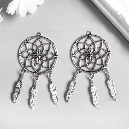 Decor Metal for creativity "Dream Catcher" (A41152) 7x3.5 cm-1