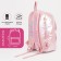 Young backpack from textiles on lightning, 4 pockets, pink color