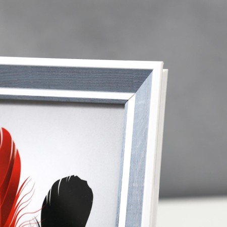 Photo frame plastic 13x18 cm "Gray wood with a double white frame" 21.8x16.7 cm-3