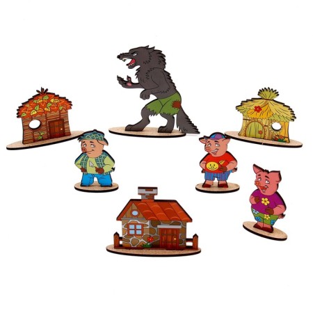 Puppet Theater fairy tales on the table "Three Pigs"-2