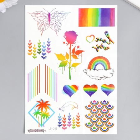 Tattoo on the body color "Rainbow. Weather" 21x15 cm