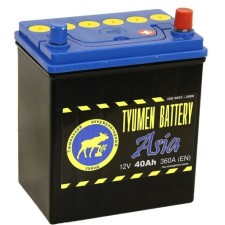 Battery of Tyumen 40 Ah, reverse polarity 6st-40lr, Asia