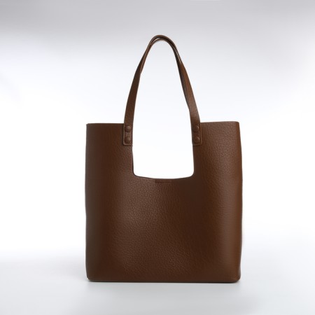 Women's bag-bag on a magnet, cosmetic bag, brown color