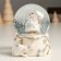 Souvenir Polystone Water Ball "Santa Claus with a gift" White with gold 7x8x9 cm