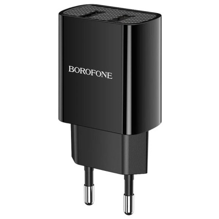 Network charger Borofone BA53A, 2XUSB, 2.1 A, Type-C cable, black-4