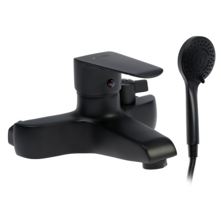 Bath mixer Zein Z3855, single -leaf, shower set, watering can 5 modes, black