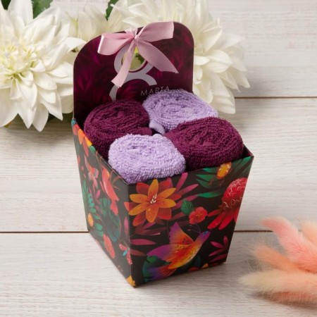 Set of terry towels "March 8" 30x30 cm - 4 pcs, 100% cotton 340 g/m2