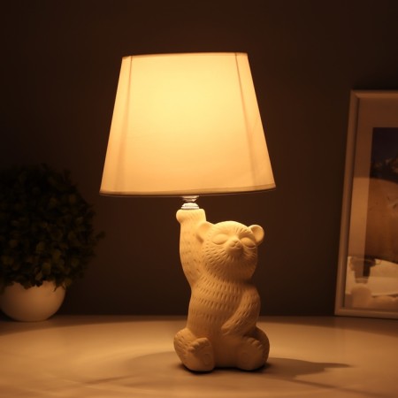 Table lamp "Misha" 1x40W E14 beige 19.5x19.5x36cm-1