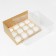 Confectionery folding box for 12 cupcakes Kraft 31 x 24 x 14 cm
