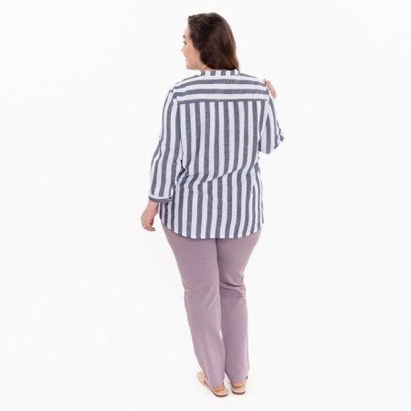 Female shirt, gray/white color, size 46-3