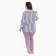 Female shirt, gray/white color, size 46