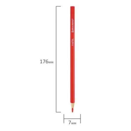 Colored pencils Brauberg Pastel, 24 pastel colors, three -sided, 3 mm neckline, 181851-4