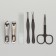Manicure set, 6 items, in case, orange/black color