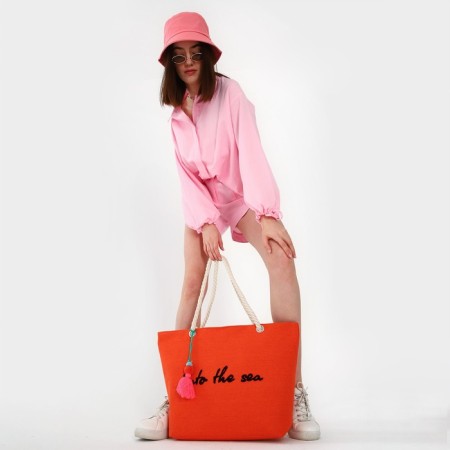 Bag Women's Beach Into the Sea, 50x34.5x14 cm, orange color-6