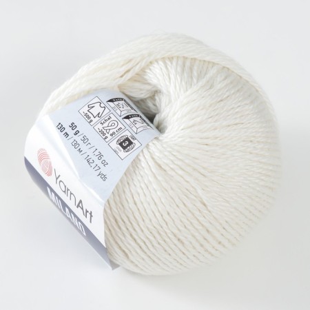 Yarn "Milano" 8%alpaca, 20%wool, 8%viscose, 64%acrylic 130m/50g (852 dairy)-1