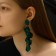 Earrings Assorted "Wind" grace, green color in gold