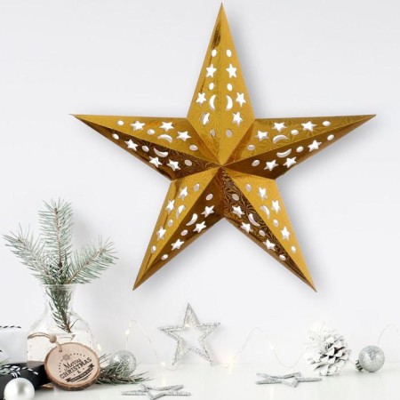 Interior star with a garland "Golden Sparks", 45 × 45 cm-2