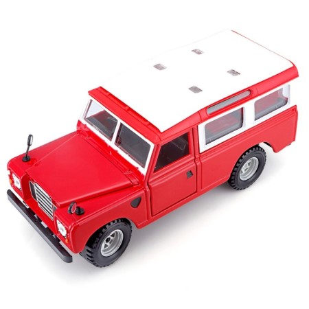 BBURAGO LAND Rover Series II, Die-Cast, 1:25, opening doors, red red-3