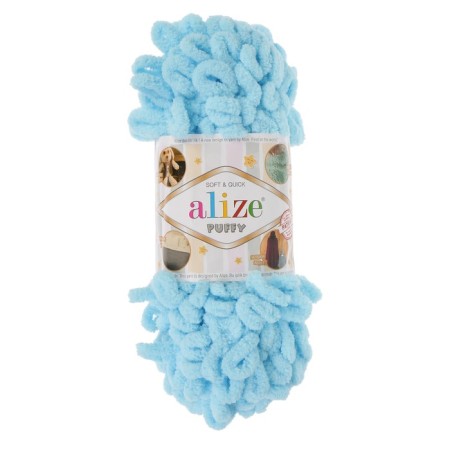 Yarn "Puffy" 100 % micropoliester 9m/100g (287 St. Biryuzovaya)-1