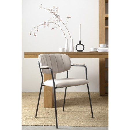 Eirill chair, 530 × 590 × 770 mm, velor, gray-beige color-10