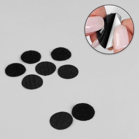 A set of adhesive -based Velcro, d = 3 cm, 4 pairs/8 pcs, black color-3