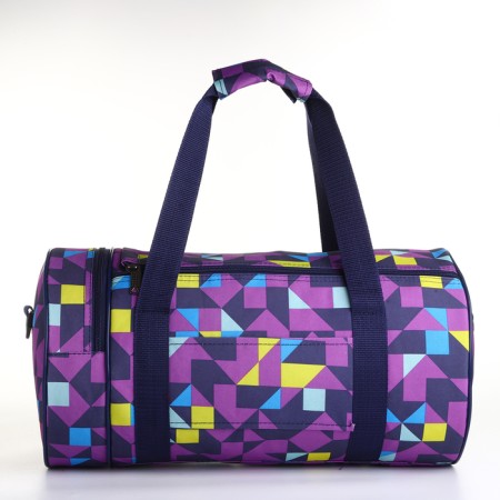 Sports bag with lightning, 2 outer pockets, long belt, lilac color-1