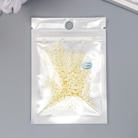 Glass 8/0 "Marshmallow. Matte. Light yellow" 10 g-2