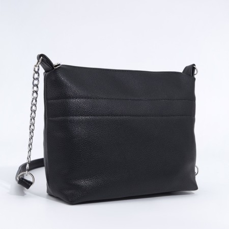 Bag Cross-Bodi with a zipper, black color-2