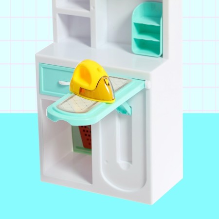 A set of furniture for dolls "Bathroom": bathroom, sink, dressing room-7