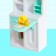 A set of furniture for dolls "Bathroom": bathroom, sink, dressing room