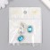 Decor for creativity Metall "Medallion octagonal" blue crystal rhinestones 2x1.5 cm