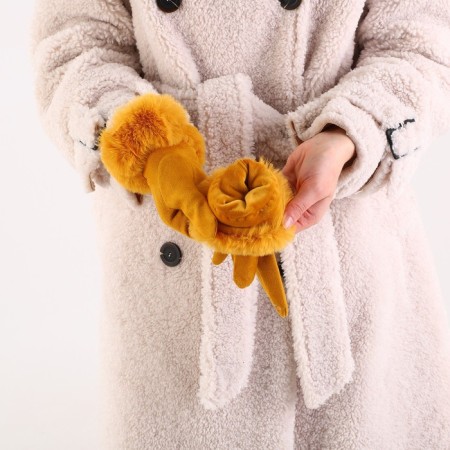 Gloves are female, dimensionless, without insulation, yellow color-4