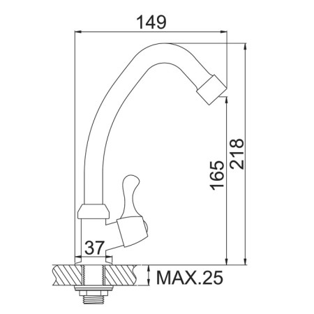 ACCOONA A4786-1 monmixor, with a nut, silumin, chrome-6