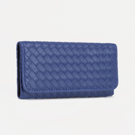 Women's wallet on the button, blue color