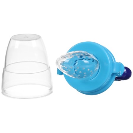 Nibbler for feeding, with silicone mesh, in a container, blue color-8
