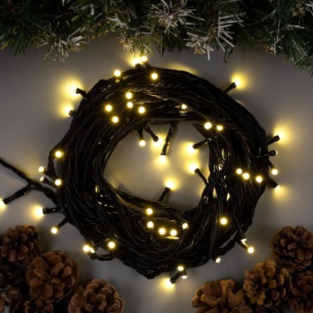 Garland “thread” 10 m, IP44, UMS, dark thread, 72 smd-led, warm white glow, 220 V