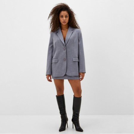 Women's jacket with buttons on the back MIST, R.L-XL, Gray-1