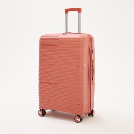 Big suitcase 28 ", lightning department, code lock, 4 wheels, pink color