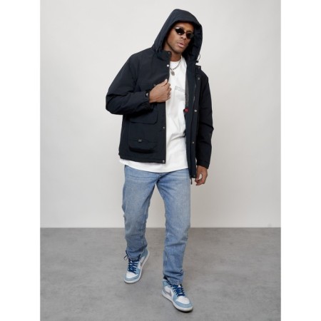Male spring jacket, size 50, dark blue color-5