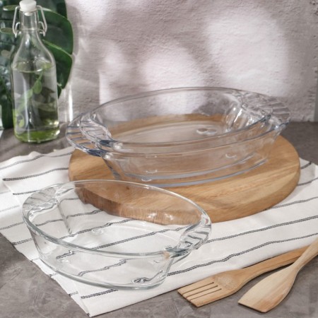 A set of baking forms Primex, glass, 1500/2000/2500 ml