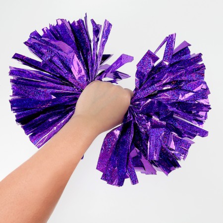 Pompom 1pc, color violet holography-1
