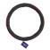 Cartage steering, genuine leather, size 38 cm, black and red