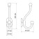 Hook furniture tundra TKD032, two -rod, black metallic