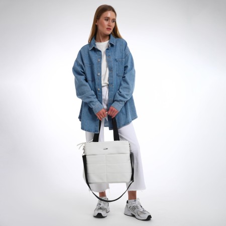 Female bag Textura, chover, large size, white color-9