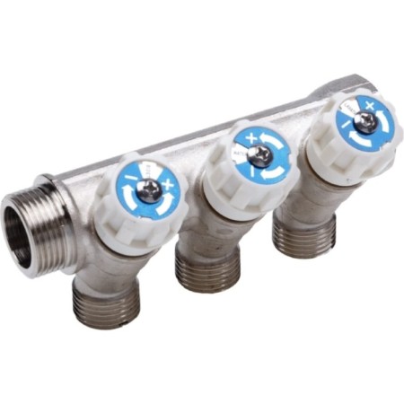 Aqualink threaded manifold, 3/4 "x3/4" x1/2 ", internal/outer, 2 outputs, with valves