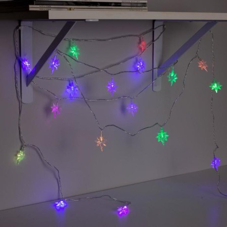 Garland “thread” 5 m with nozzles “stars”, ip20, transparent thread, 20 LED, glow of multi (RG/RB), blinking, 220 V-3