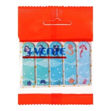 Bookmarks with adhesive edge of 12 x 44 mm, 5 colors of 20 sheets, paper, Devente Mermaid Sophia, in a plastic bag