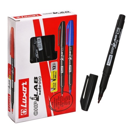 Permanent laboratory marker 1.0 mm Luxor "OHP 900", bullet, black