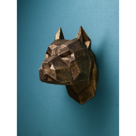 Wall figure "Dog's head", polystone, 35 cm, gold color